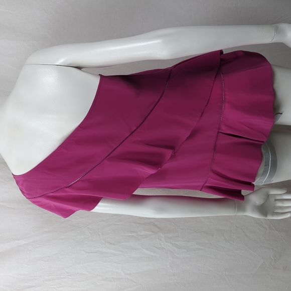 TRINA TURK LATANA ONE SHOULDER RUFFLED SILK BLOUSE - Picture 6 of 7